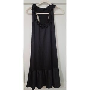 Express black silk ruffle racerback tank dress M